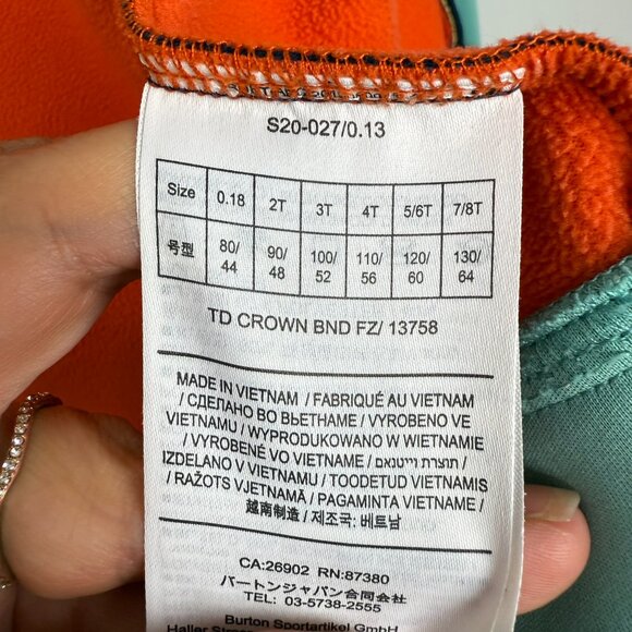 Burton Snowboard Zip Up Sweatshirt Jacket Small Boys Kids Waterproof Sz 5/6 - Picture 12 of 13